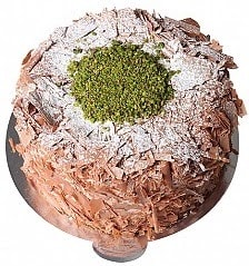 4 ile 6 kişilik Çikolatalı Fıstıklı yaş pasta Siirt pasta