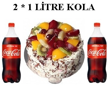 6-9 Kişilik Karışık Meyveli Yaş Pasta & 2x1 Lt Cola Siirt pasta